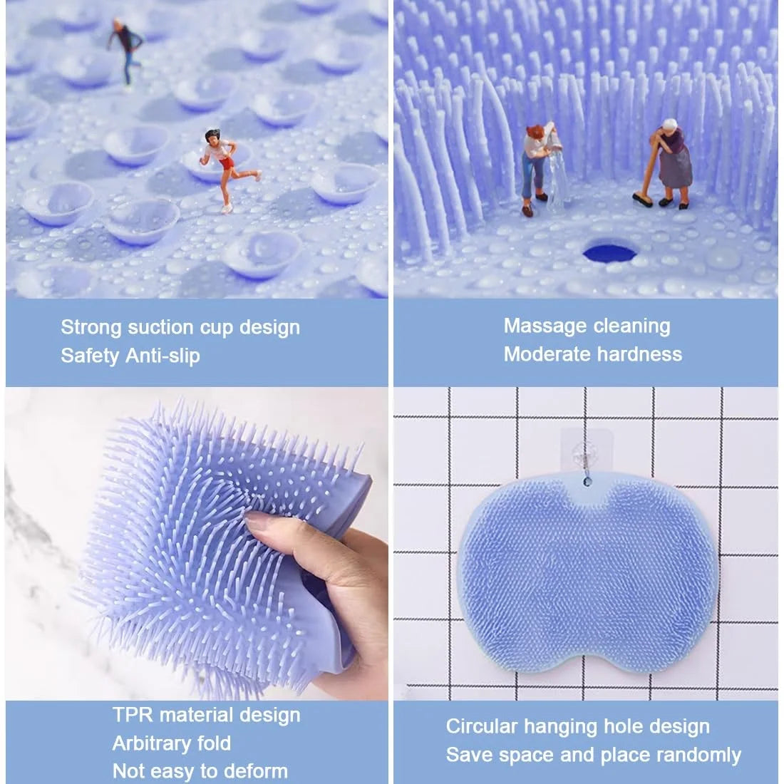 Wall Mounted Silicone Back Massage Cushion Brush