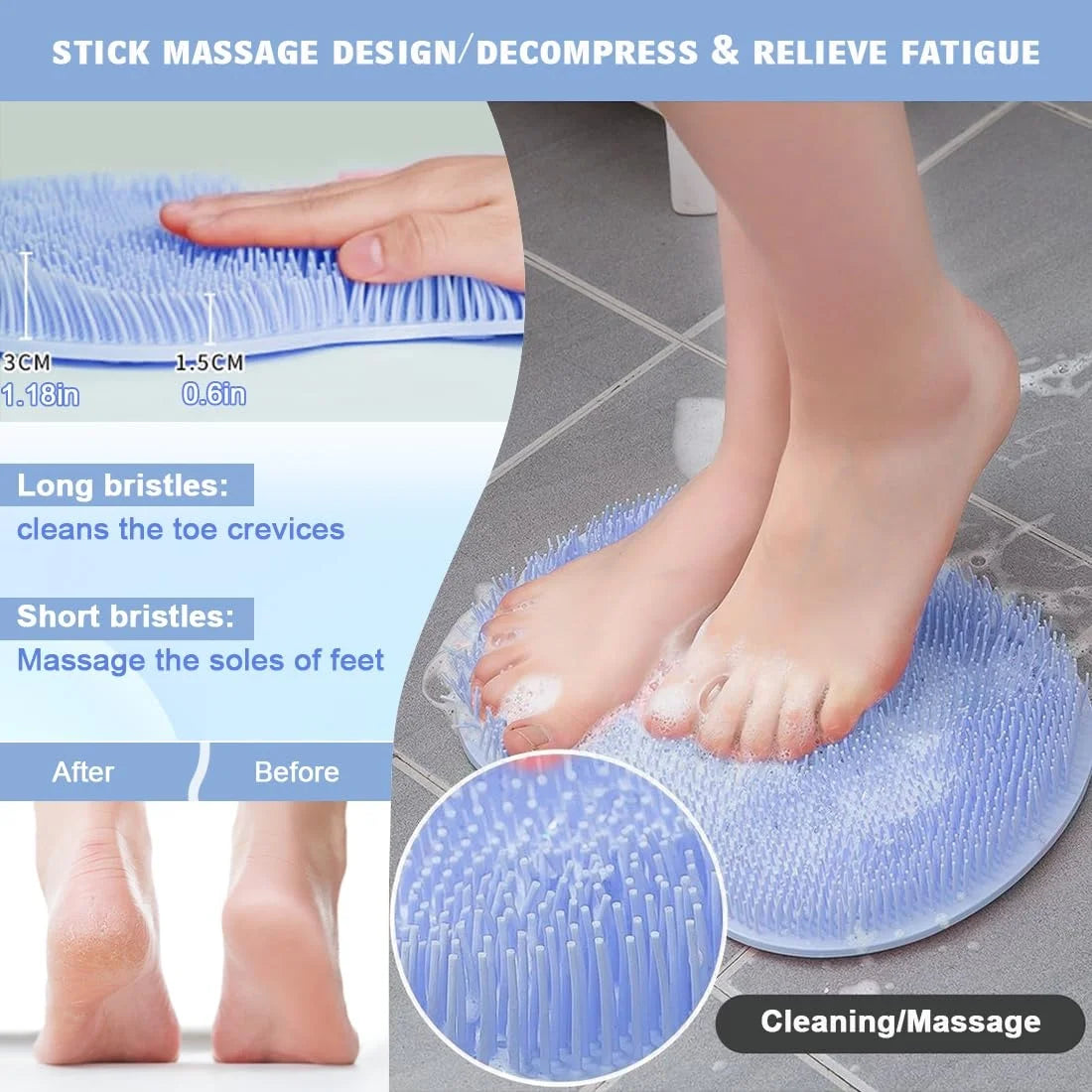 Wall Mounted Silicone Back Massage Cushion Brush