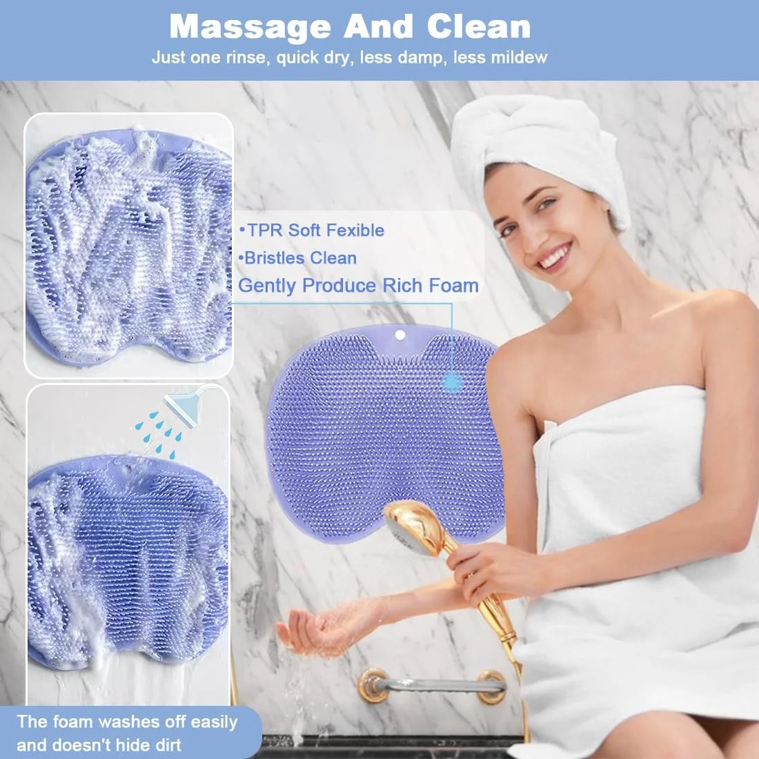 Wall Mounted Silicone Back Massage Cushion Brush