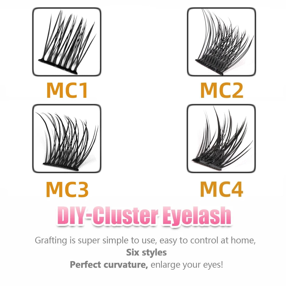 DIY Cluster Lashes 36 Pcs Natural Eyelash extension Volume Segmented Individual Lashes Mixed Tray Faux Mink Lashes Cilias Makeup