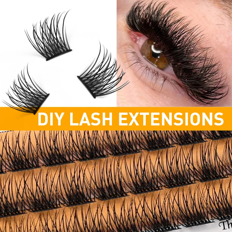 DIY Cluster Lashes 36 Pcs Natural Eyelash extension Volume Segmented Individual Lashes Mixed Tray Faux Mink Lashes Cilias Makeup