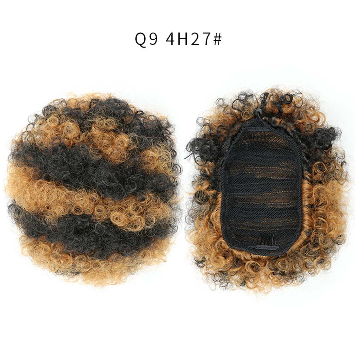 Afro Puff Drawstring Ponytail Synthetic Hair Extension Ombre Honey Colored Blonde Clip On Kinky Drawstring Curly Ponytail