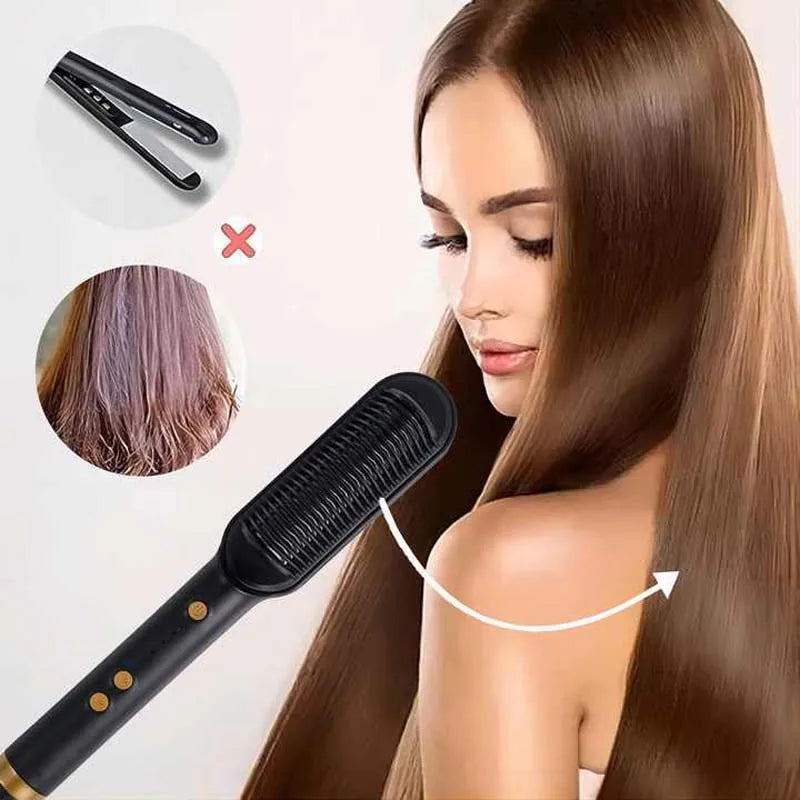 Fast Heating Ceramic Hair Straightener Brush