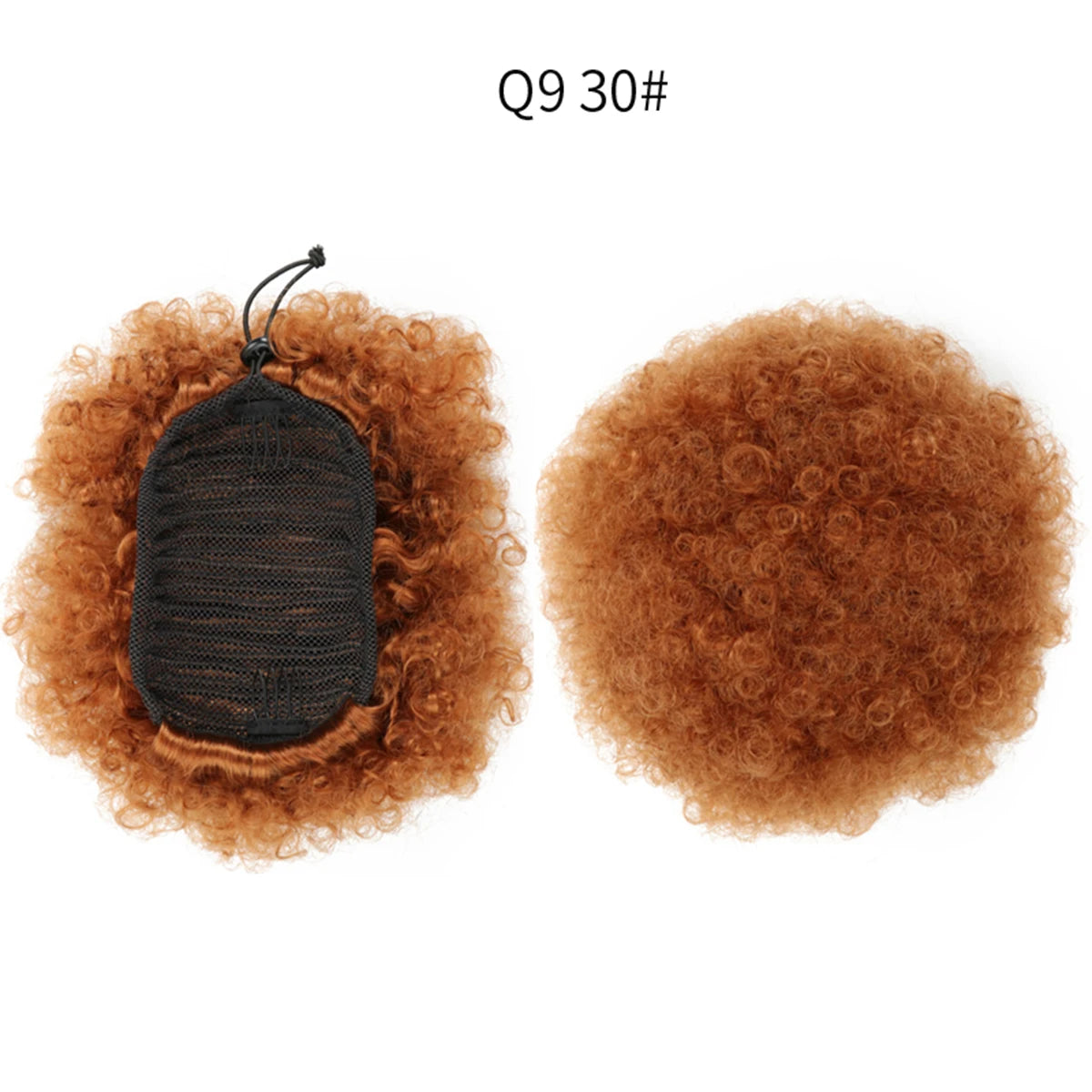 Afro Puff Drawstring Ponytail Synthetic Hair Extension Ombre Honey Colored Blonde Clip On Kinky Drawstring Curly Ponytail