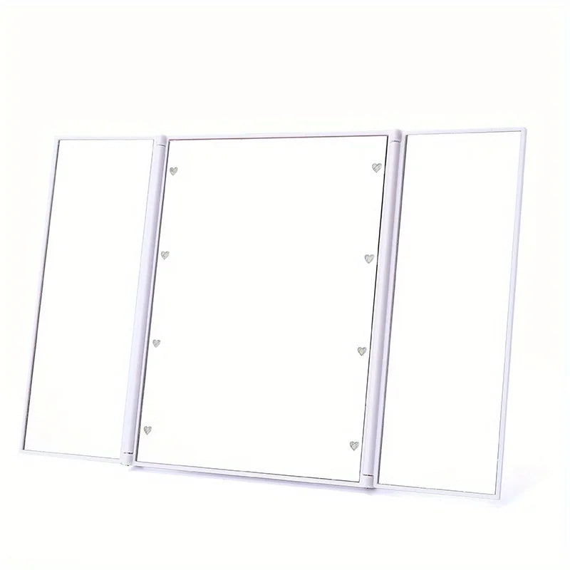 Portable LED Three-Sided Makeup Mirror