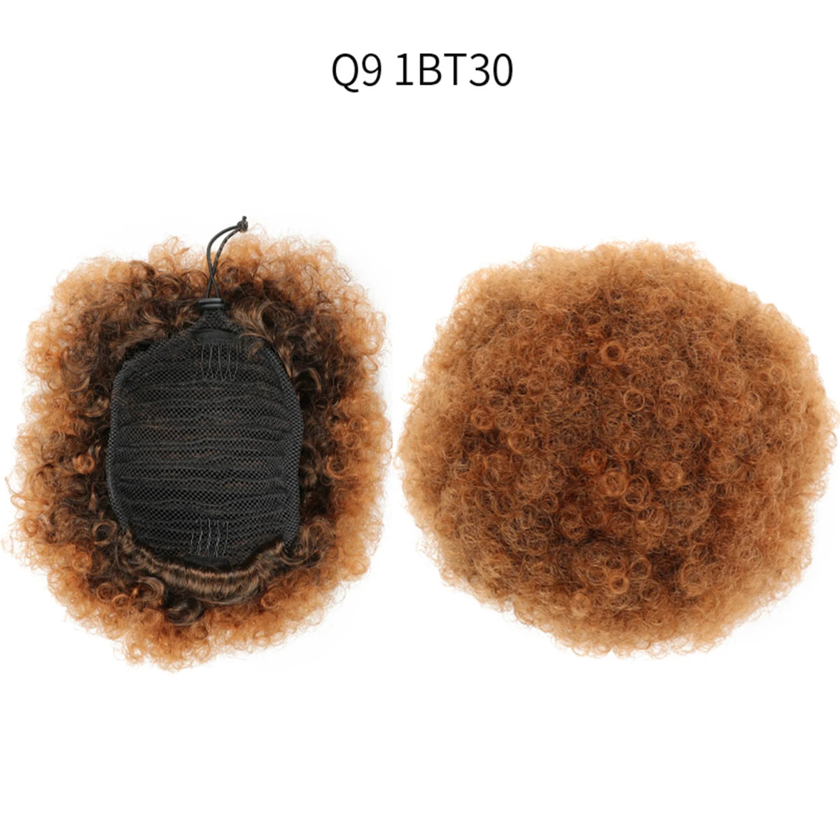 Afro Puff Drawstring Ponytail Synthetic Hair Extension Ombre Honey Colored Blonde Clip On Kinky Drawstring Curly Ponytail