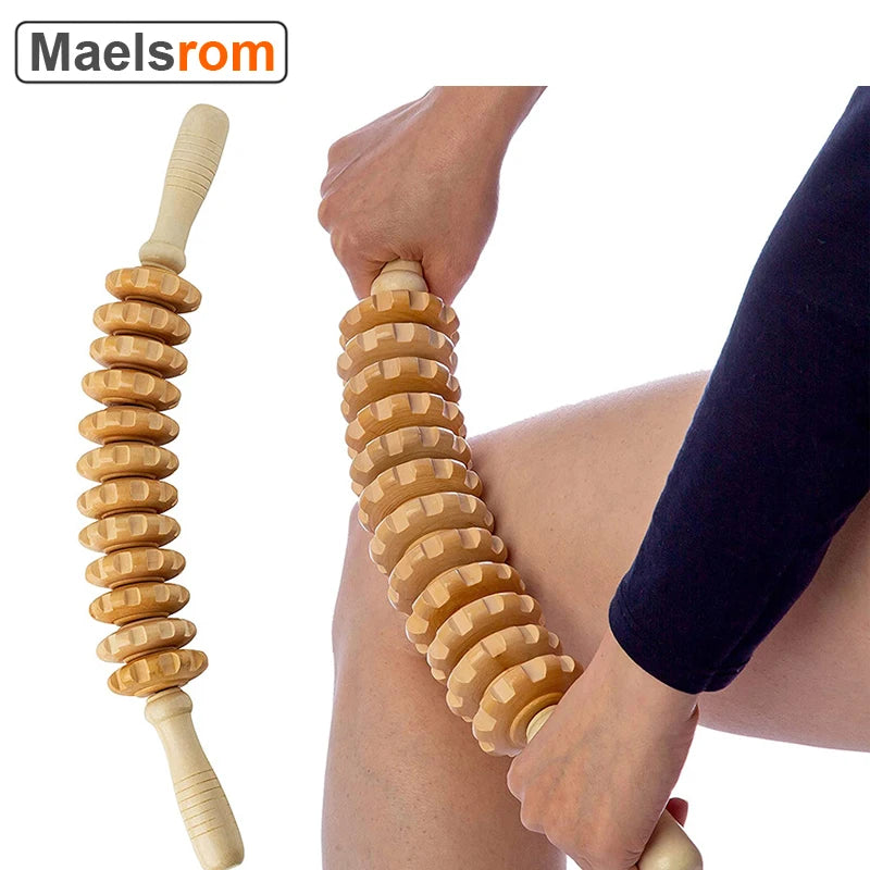 Wood Therapy Massage Roller Sculpt, tone, and relax with this handheld roller! Perfect for lymphatic drainage, cellulite reduction, and muscle tension release. A must-have tool for self-care and wellness enthusiasts!