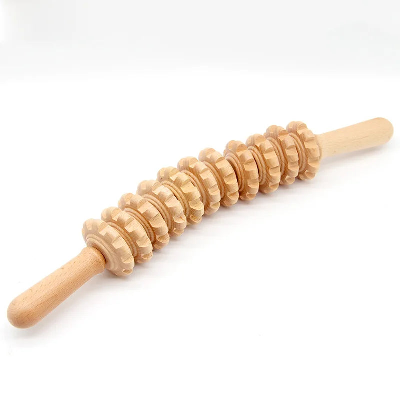 Wood Therapy Massage Roller Sculpt, tone, and relax with this handheld roller! Perfect for lymphatic drainage, cellulite reduction, and muscle tension release. A must-have tool for self-care and wellness enthusiasts!