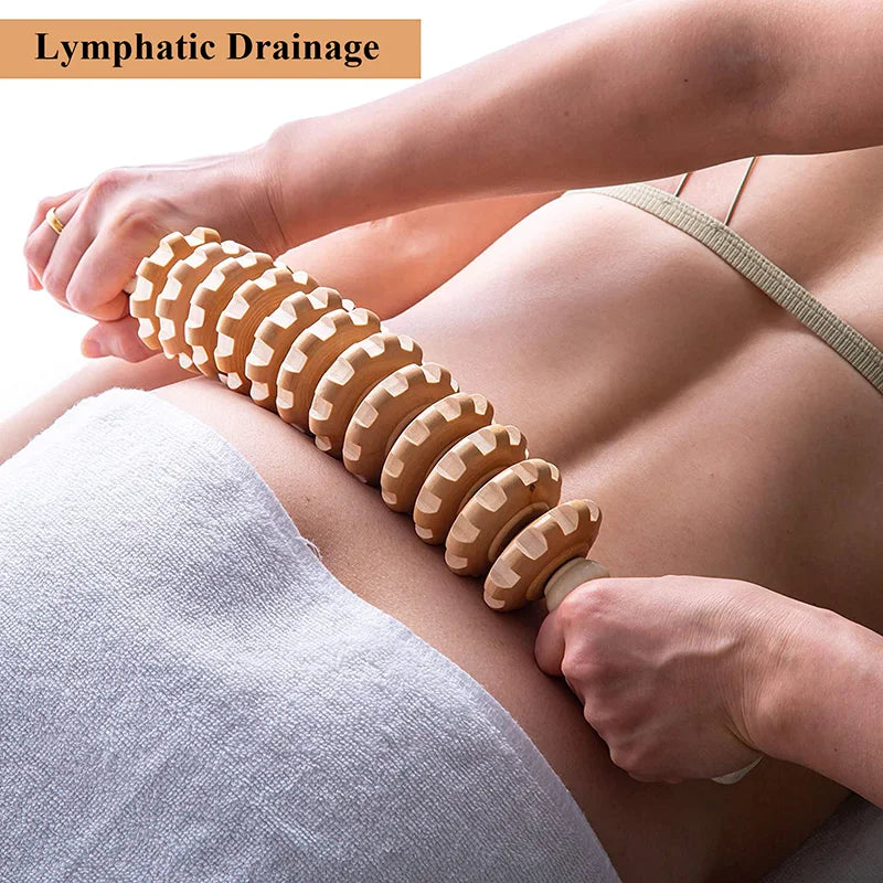 Wood Therapy Massage Roller Sculpt, tone, and relax with this handheld roller! Perfect for lymphatic drainage, cellulite reduction, and muscle tension release. A must-have tool for self-care and wellness enthusiasts!